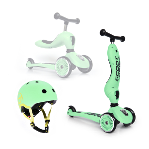 Zestaw Scootandride Highwaykick 1 2w1 Jeździk i Hulajnoga 1-5 Lat + Kask XXS-S Dla Dzieci 1-5 Lat Kiwi